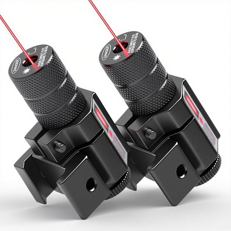wipboten مجموعة 2PACK من منظار الليزر القابل للتعديل بنقطة حمراء للبندقية للصيد بندقية مسدس 20 مم مع زر - Image 1